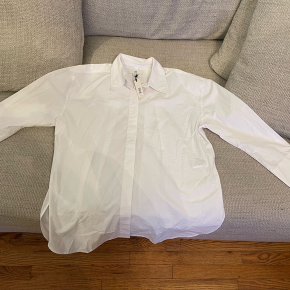 Banana Republic white formal button down women’s Large - Picture 2 of 5